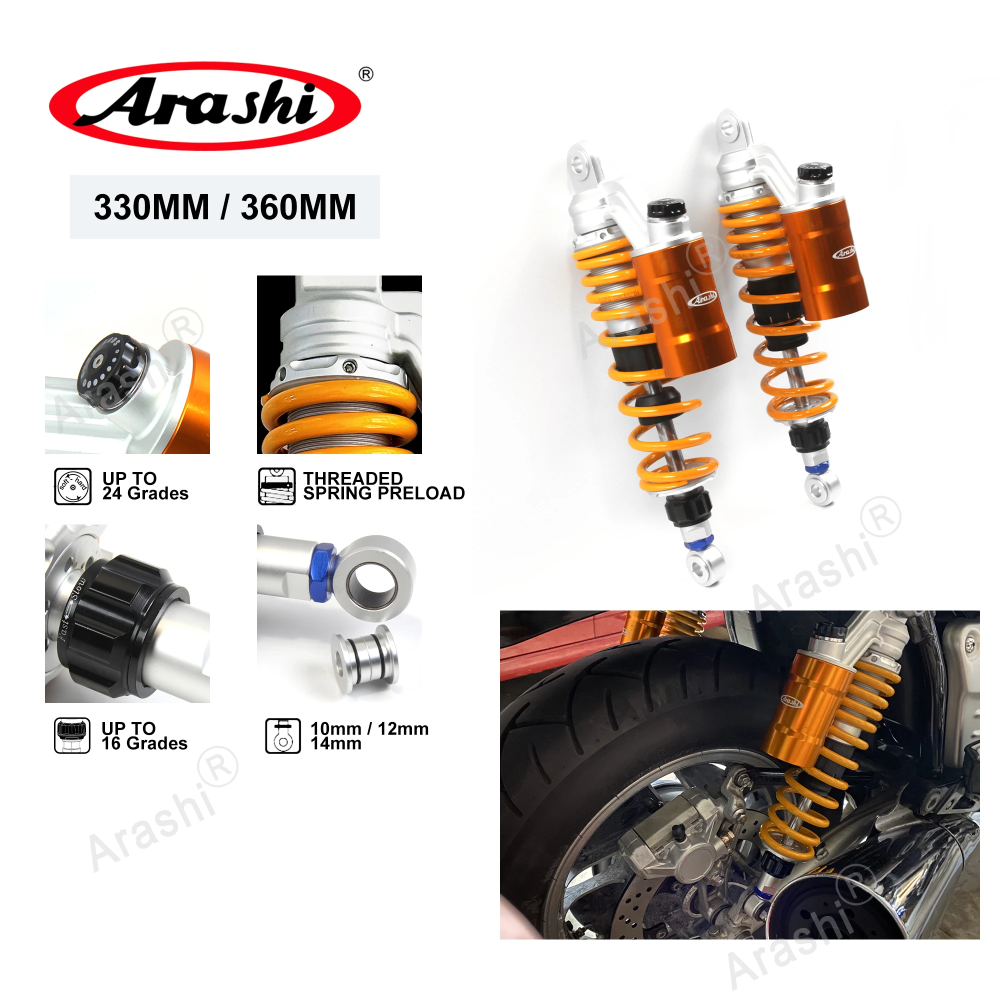 XG750 リア回り一式 Arashi 360mm Rear Suspension For Harley-Davidson XG 750A