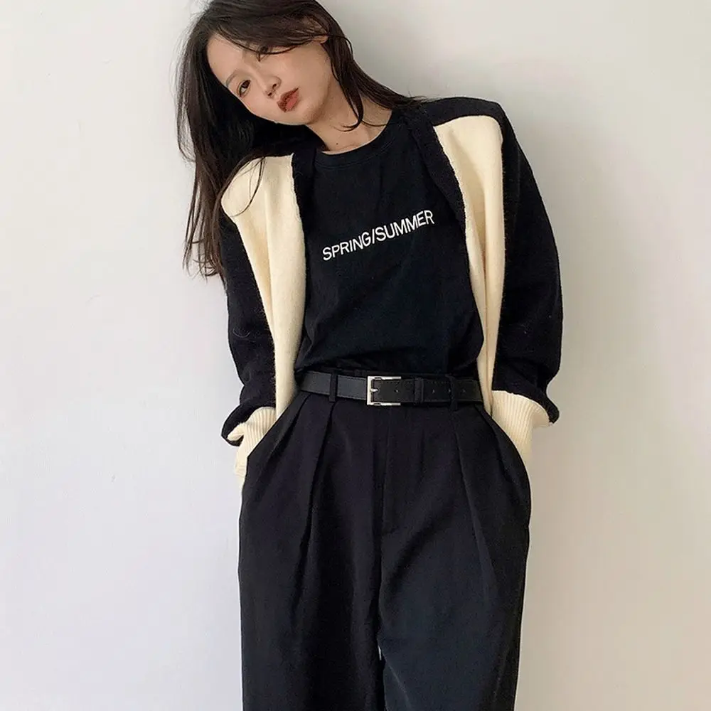 여성용 캐주얼 하라주쿠 가죽 벨트, 다용도 청바지 벨트, 스퀘어 핀 버클 허리띠, 럭셔리 디자인