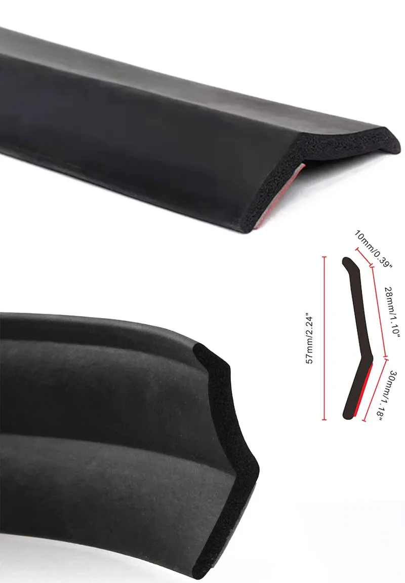 Universal Auto Frontschürze Lip Splitter Spoiler Gummi Rock Schutz BodyTrim Stoßstange Lip Streifen Auto Seite Lip Außen Formteile – Detail 4