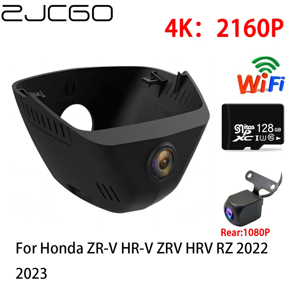 

ZJCGO 2K 4K HD Car DVR Dash Cam Wifi Front Rear Camera 2 Lens 24h Parking for Honda ZR-V HR-V ZRV HRV RZ 2022 2023 2024
