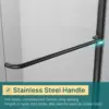 Frameless Sliding Shower Door,Bathroom Sliding Door with 1/4'' Clear Glass, Black Hardware Double Sliding Glass Shower Enclosure 6