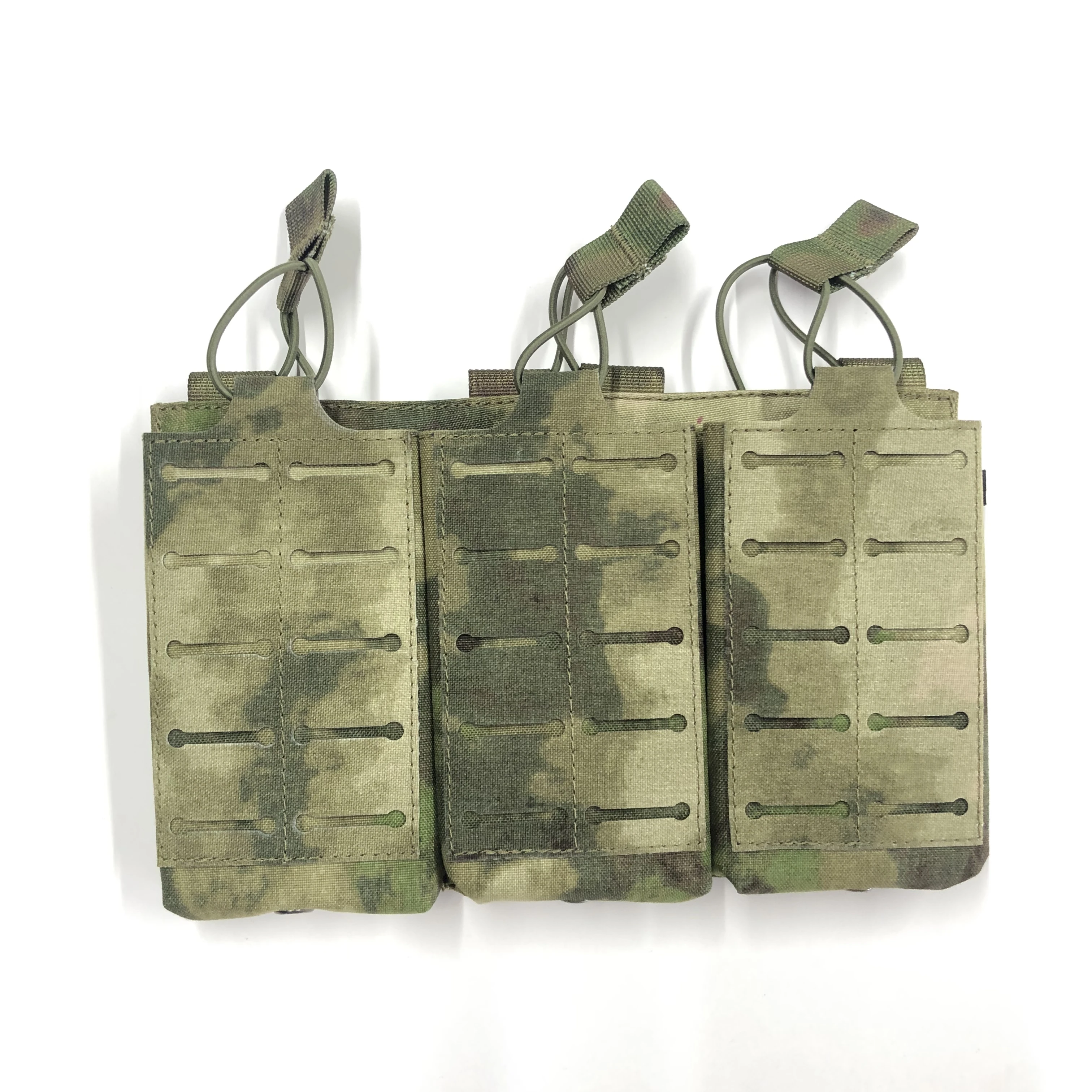 Pochette Tactique Triple Chargeur IDOGEAR Pour 9mm / 5.56 - Découpe Laser MOLLE - 6 Poches, Fermeture Sangle - Pour Chasse