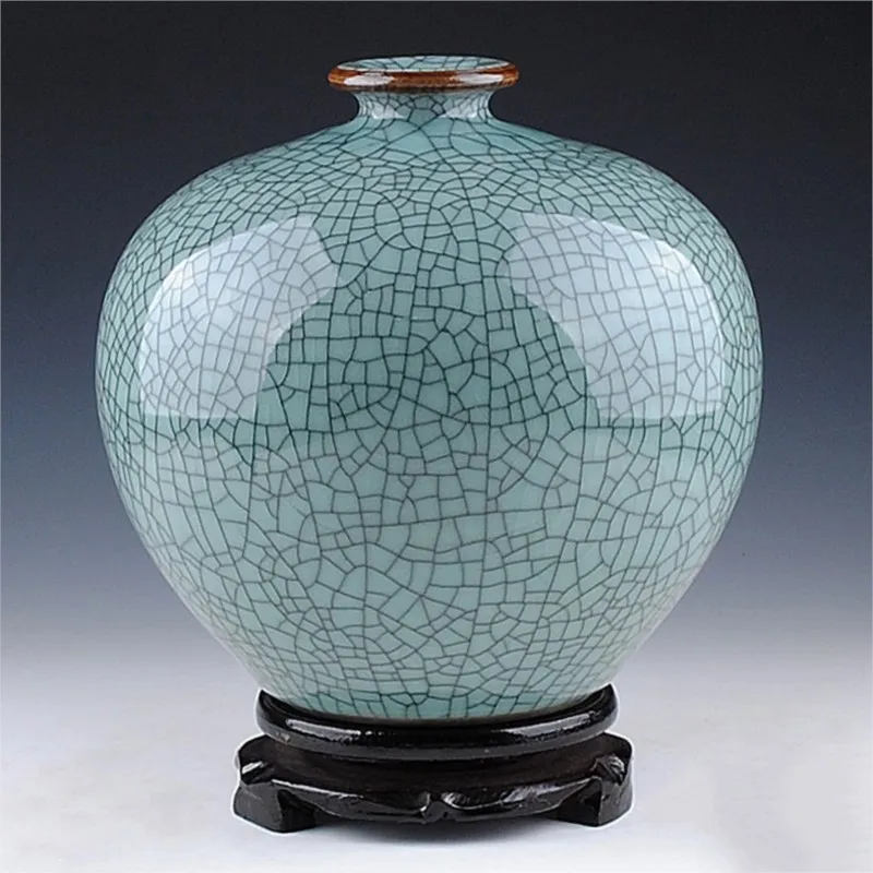 

Jingdezhen porcelain antique crack kiln vase handmade pomegranate bottle retro Chinese home accessories