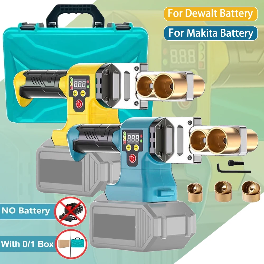 Electric Pipe Welding Machine Cordless Fuser PPR/PE/PP Soldering Iron Plastic Tube Heating HotMelt Fit Makita/Dewalt 18V Battery