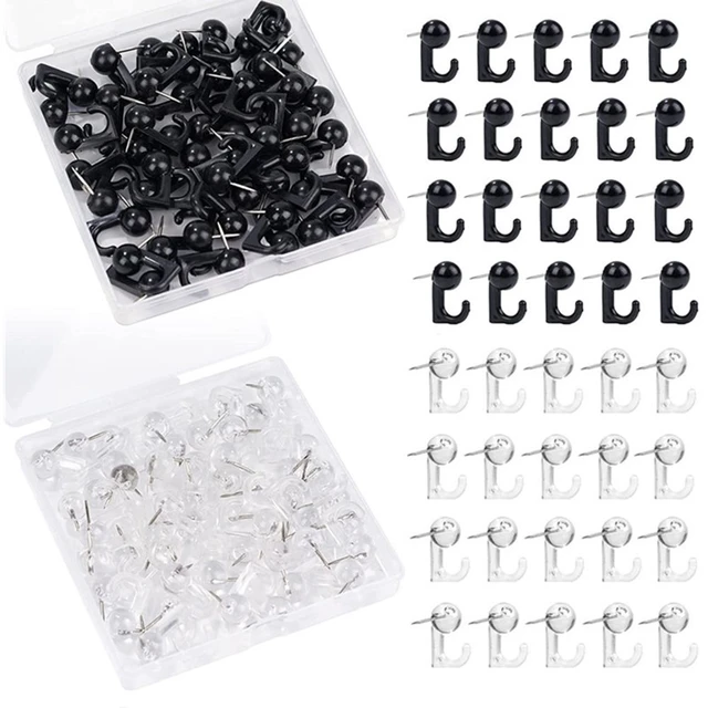 50/100Pcs Push Pins Cork Board Pin Clear Standard Thumb Tacks Steel Point  Color Push Pin for Bulletin Board Wall Long Thumbtacks - AliExpress