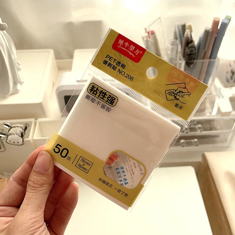 

50 Sheets/Set Transparent Posted it Sticky Note Pads Notepads Posits Papeleria Journal School Stationery Office Supplies Paper