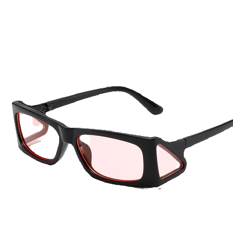 Occhiali da sole quadrati con lenti laterali, adatti a tutte le stagioni, in stile punk, alla moda, da viaggio._voghion.com