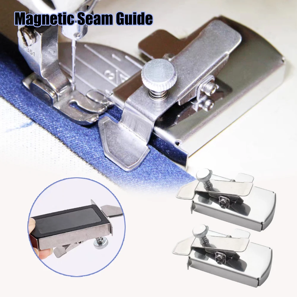 1/2Packs Multifucntional Magnetic Seam Guide Sewing Machine Gauge