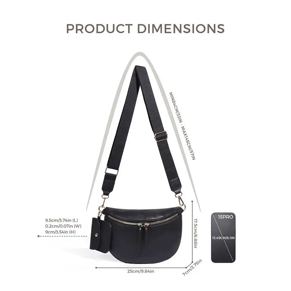 PU Leather Trendy Shoulder Bag Solid Color Metal Stud Waist Bag Large Capacity Stylish Straw Chest Bag Seaside Trip Beach Bag