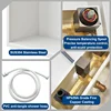 Shower Niche with Round Hand Shower, Sliding Bar and LED Light in Matte White/Vertical 3
