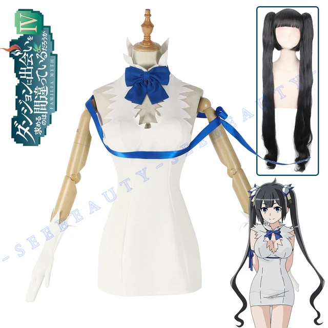 Anime DanMachi Season 4 Hestia Cosplay Costume Wig White Blue Skirt Is It  Wrong That I