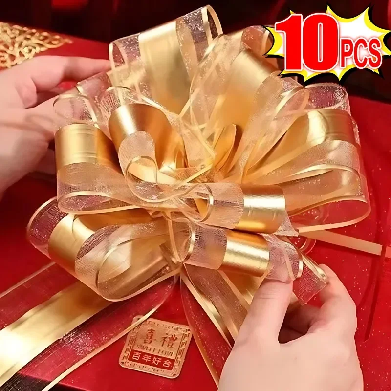 10/1PCS Pull Bows Gift Knot Ribbon for Christmas Ornament Gift Box Wrapping Birthday Party Wedding Decoration ribbon bow decoration christmas bow ornaments