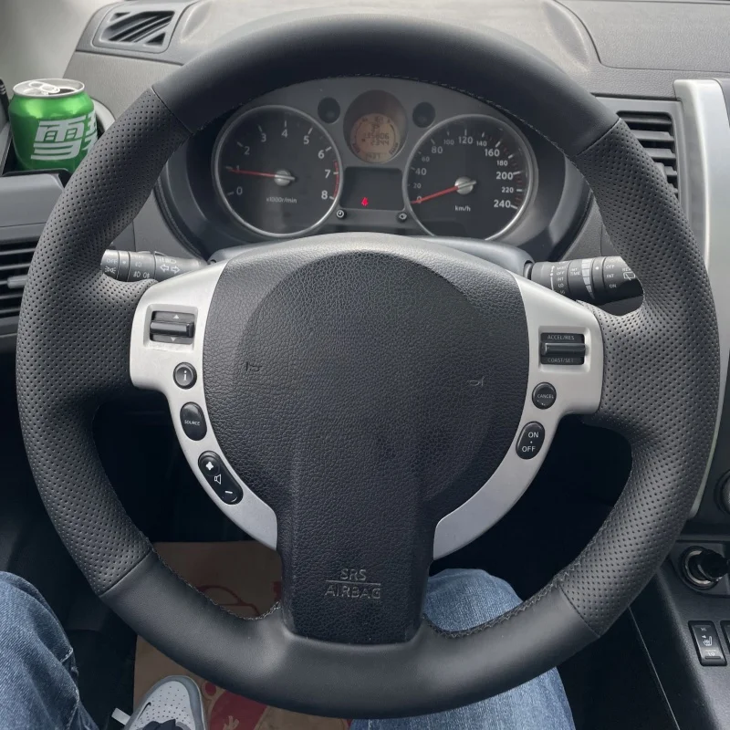 Microfiber Leather Steering wheel Cover Nissan Qashqai J10 X-TRAIL NV200 2008-2012 Car Handle Cover Interior Car Accessories Steering Wheel Cover
