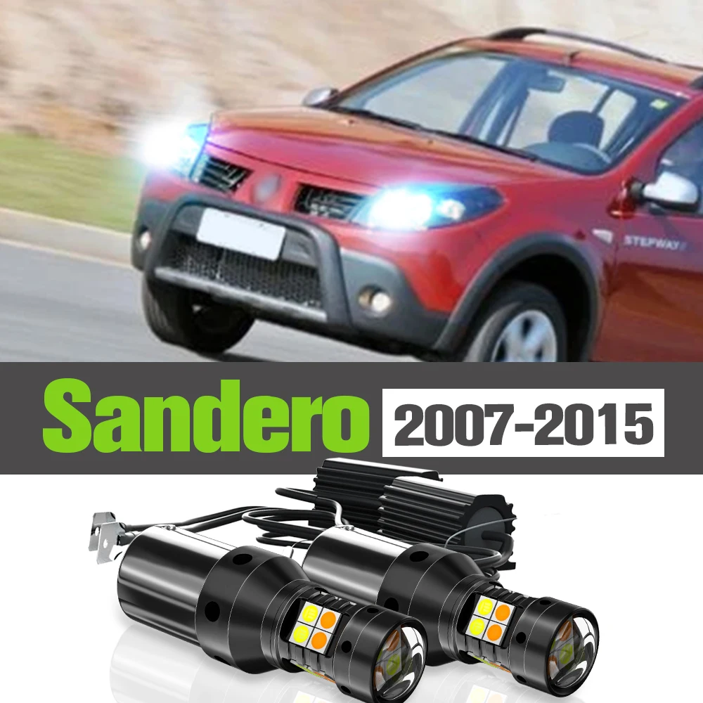 

2x LED Dual Mode Turn Signal+Daytime Running Light DRL Accessories Lamp For Renault Sandero 1 2 2007-2015 2009 2010 2011 2012