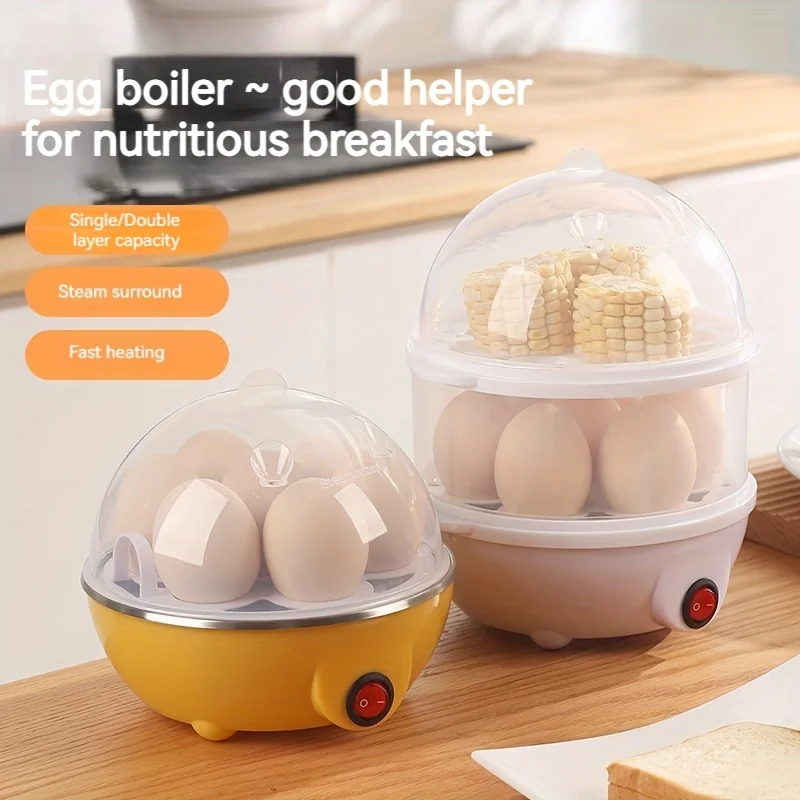 US Plug Multi Functional Electric Cooking Pot, Egg Cooker, Household Breakfast Machine, Automatic Power Off of Egg Steamer