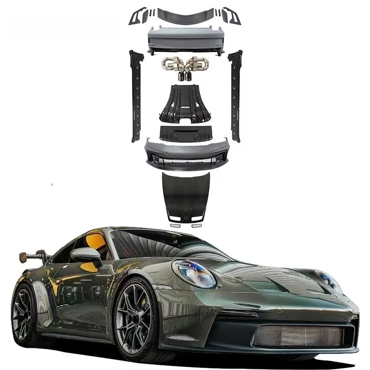 911 992 Upgrades Body Kit for GT3 Style Carbon Fiber and Fiberglass Front Bumper Rear Spoiler Cover