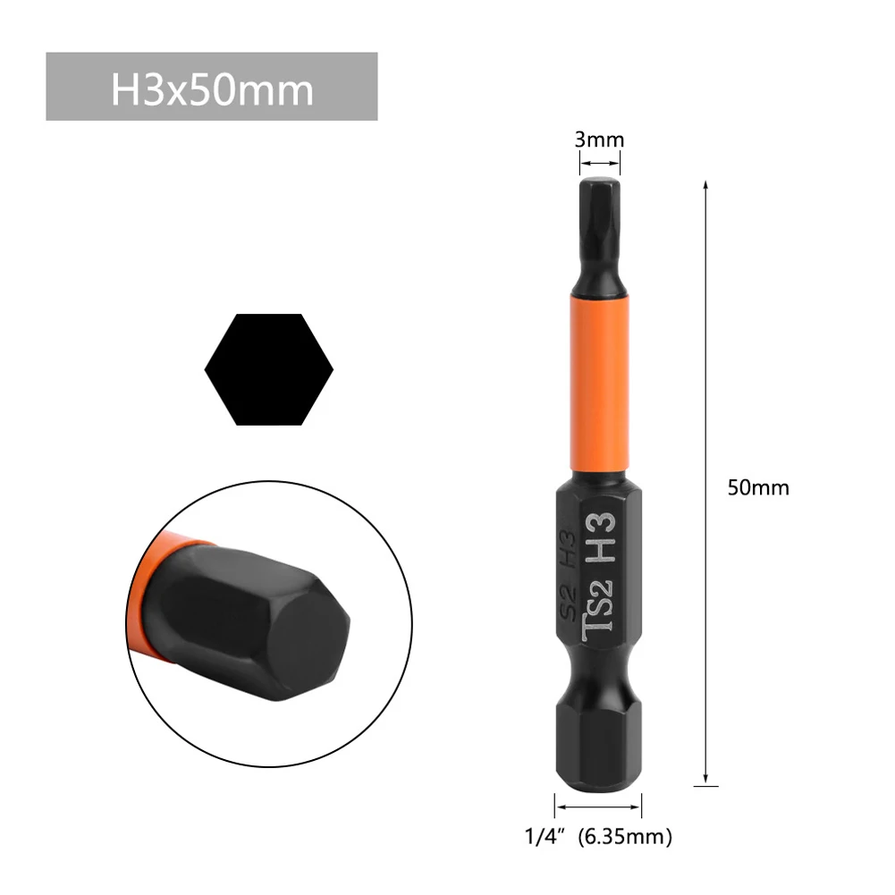 

7pcs Hexagon Screwdriver Bit Quick Change Impact Driver Power Drill Length 50mm Hexagonal Handle Repair Tool Set