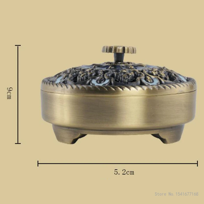 Retro Metal Ruyi Colorful Lotus Shape Three legged Incense Burner, Indoor Aroma Rack, Tea Living Room Decor, Home Fragrance, 1Pc
