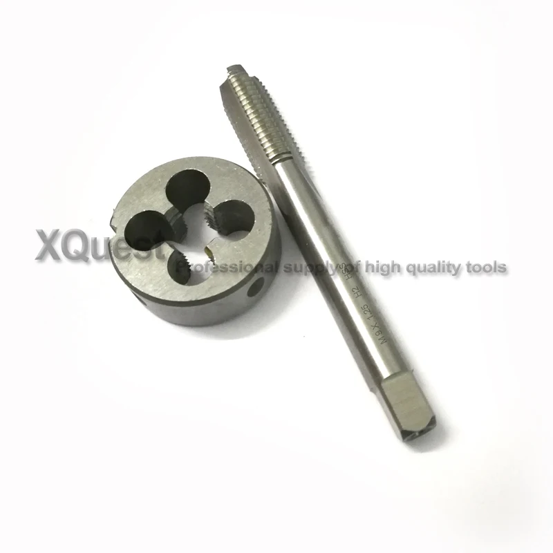 미터법 나사 핸드 탭 및 다이 세트 M9 M9X1.25 9X1.25MM 기계가는 나사 절단 원형 다이 플러그 탭 M9X1 M9X0.75 M9X0.5, 2 개