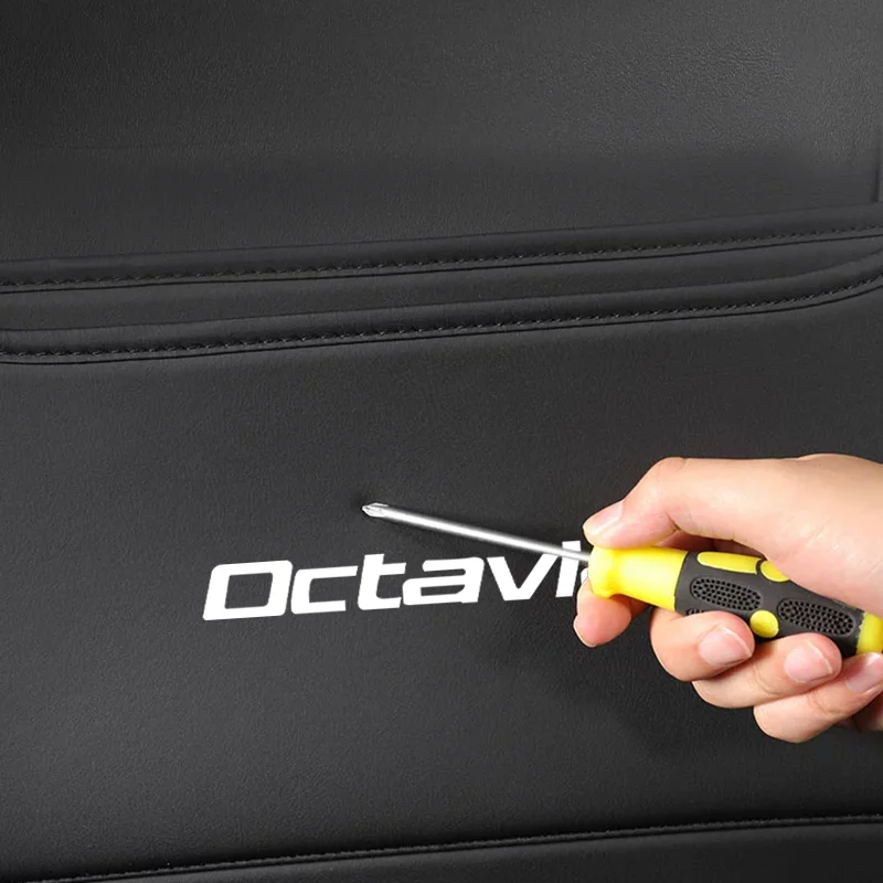 Car Seat Anti Kick Pads For Skoda Octavia Leather Car Anti-dirty Pad Seat Back Protective Mats for Children Auto Accessories