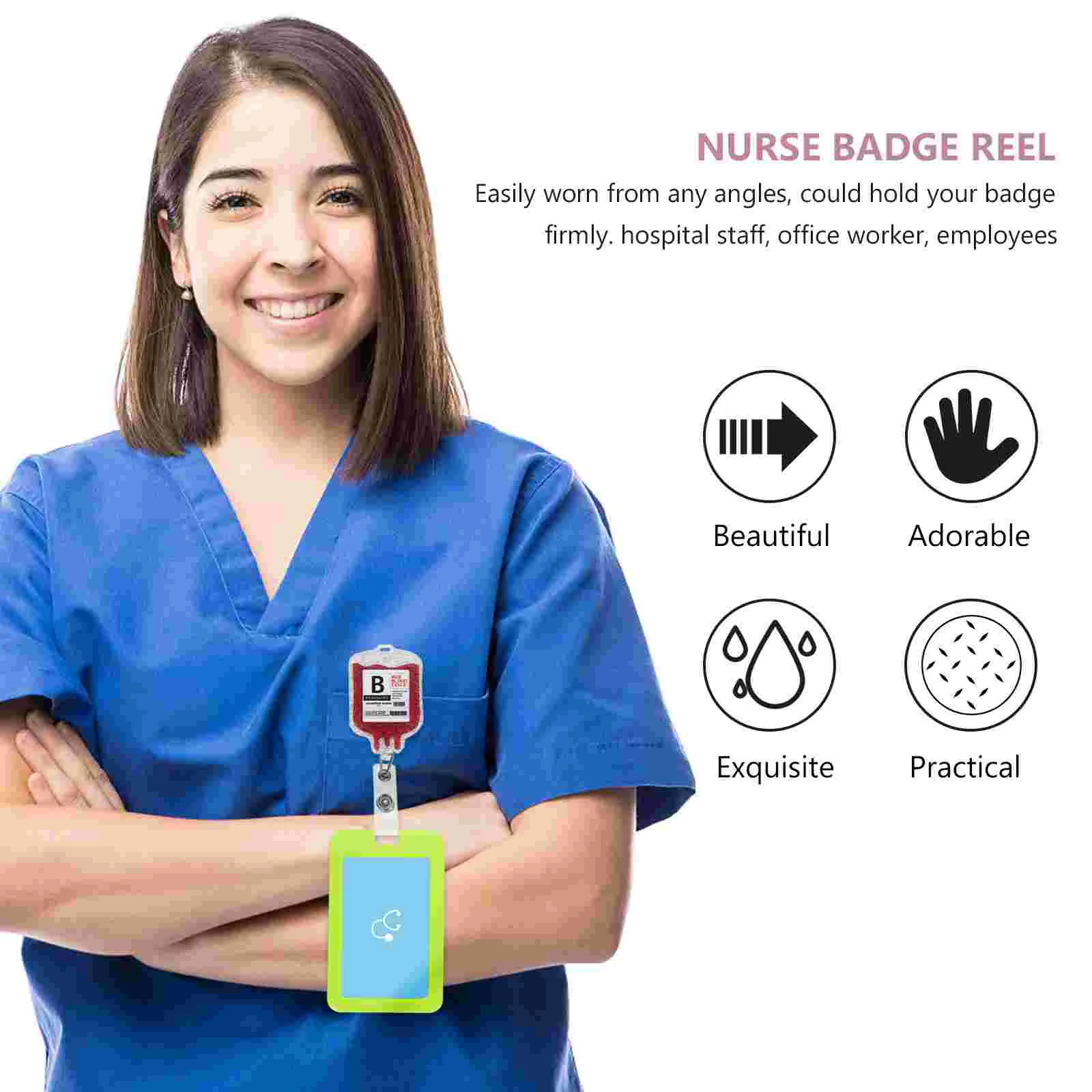 배지 스크롤 El Makiage 간호사 릴, 개폐식 거치대 버클 쉬운 아크릴 학생