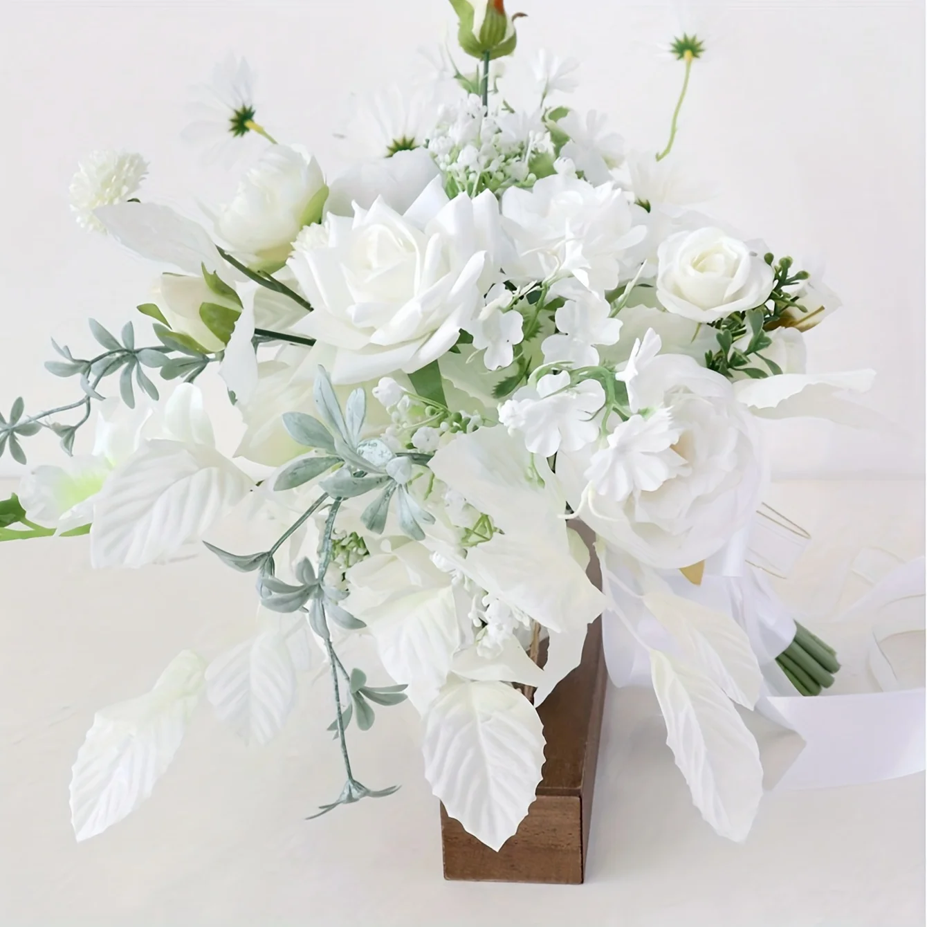 

1pc, 16.53in/19.68in Artificial Flowers Bouquets Of Roses, Hydrangea, Realistic Fake Flower Arrangement Is Suitable For Home Dec