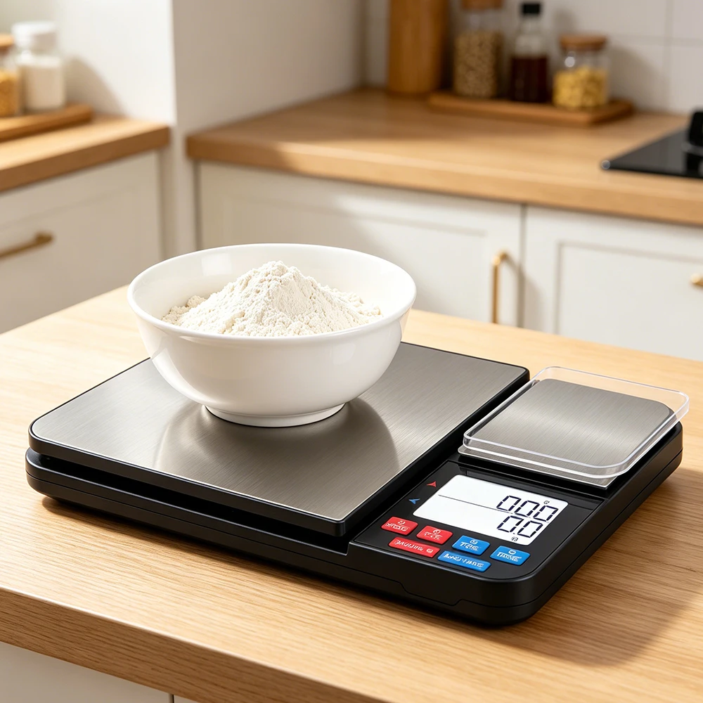 Precision Dual Platform Digital Kitchen Scale with Two Measurement Accuracies and High Capacity