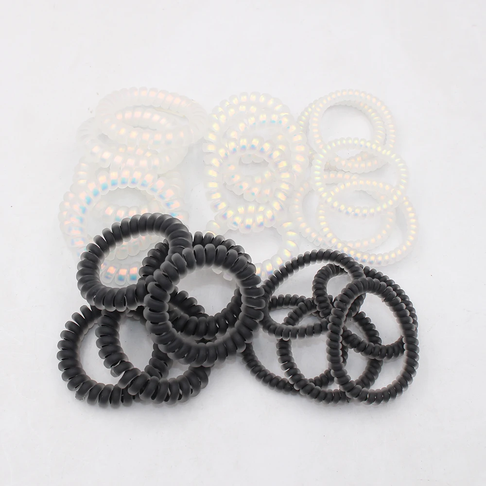 5Pcs/set New Fashion Matt Solid Telephone Wire Elastic Hair Band Frosted Spiral Cord Rubber Band Hair Tie Stretch Head Band Gum