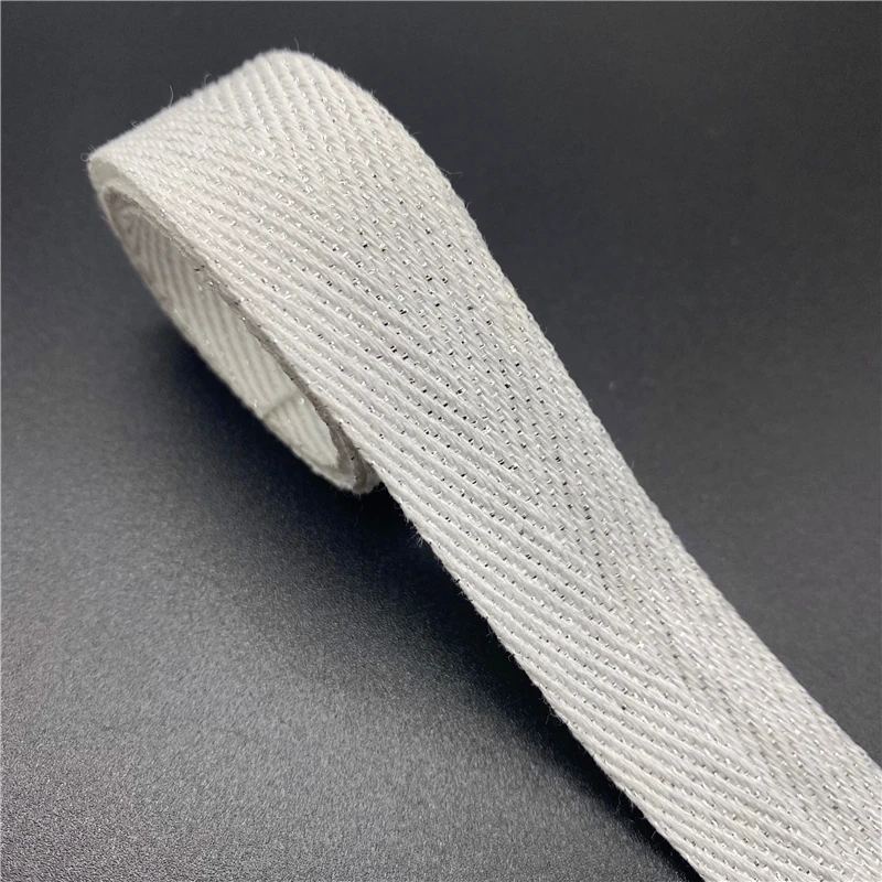 5 야드 골드/실버 100% 코튼 리본 Hserringbone 리본 머리 보우 파티 크리스마스 웨딩 장식 DIY 봉제 공예