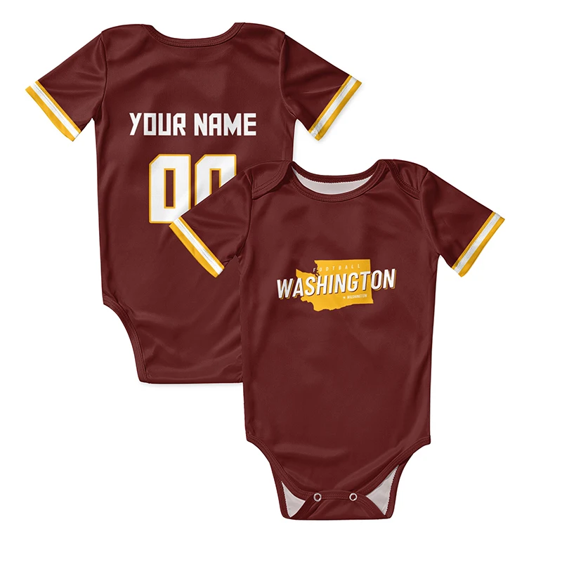 American Football Fans Newborn Clothes Baby Romper Sublimation Blanks Brown Rugby Playsuit New Born Overalls Infant Wear
