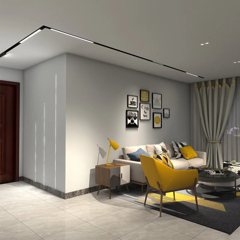 Modern Recessed Magnetic Track Lights LED Spotlight Fixtures Living Room Without Main Light Lighting Rail Magnet System 5