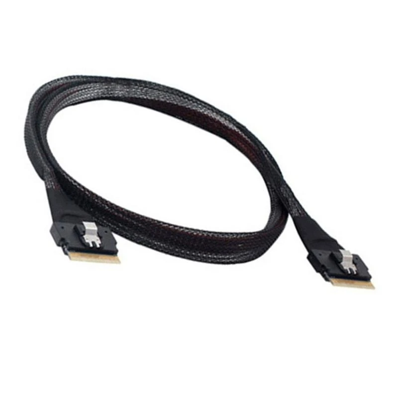 SFF-8654 8i 74핀 호스트 SFF-8654 74핀 슬림 SAS4.0 대상 케이블 수 커넥터