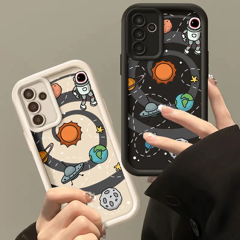 Cosmic Astronaut Design Silicone Anti-Drop Soft Phone Case