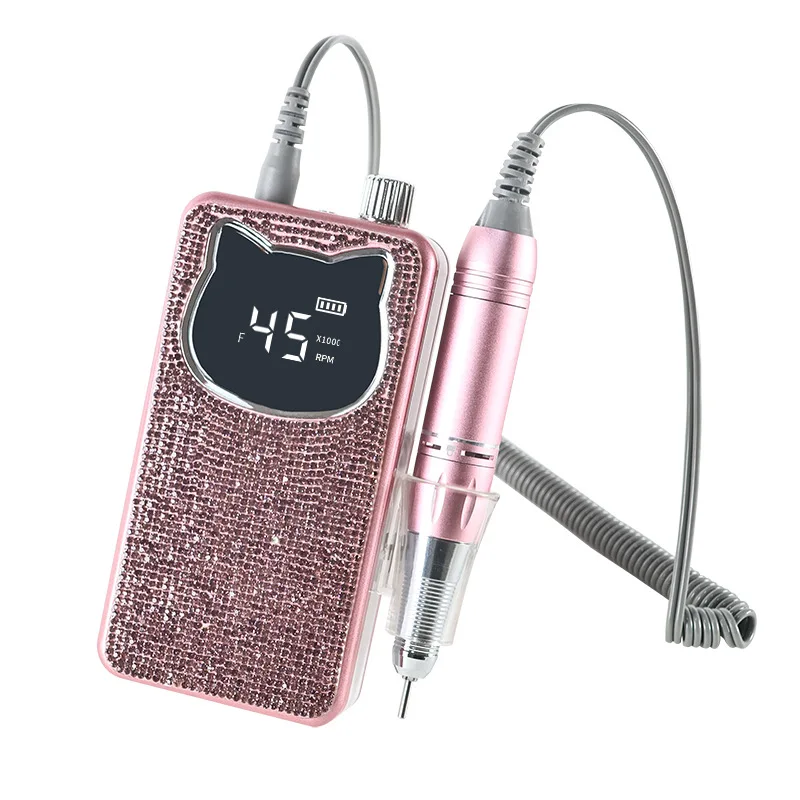 45000RPM Electric Nail Drill Machine Professional Nail polisher with Flash Diamond Decoration for Gel Portable Manicure tools 3