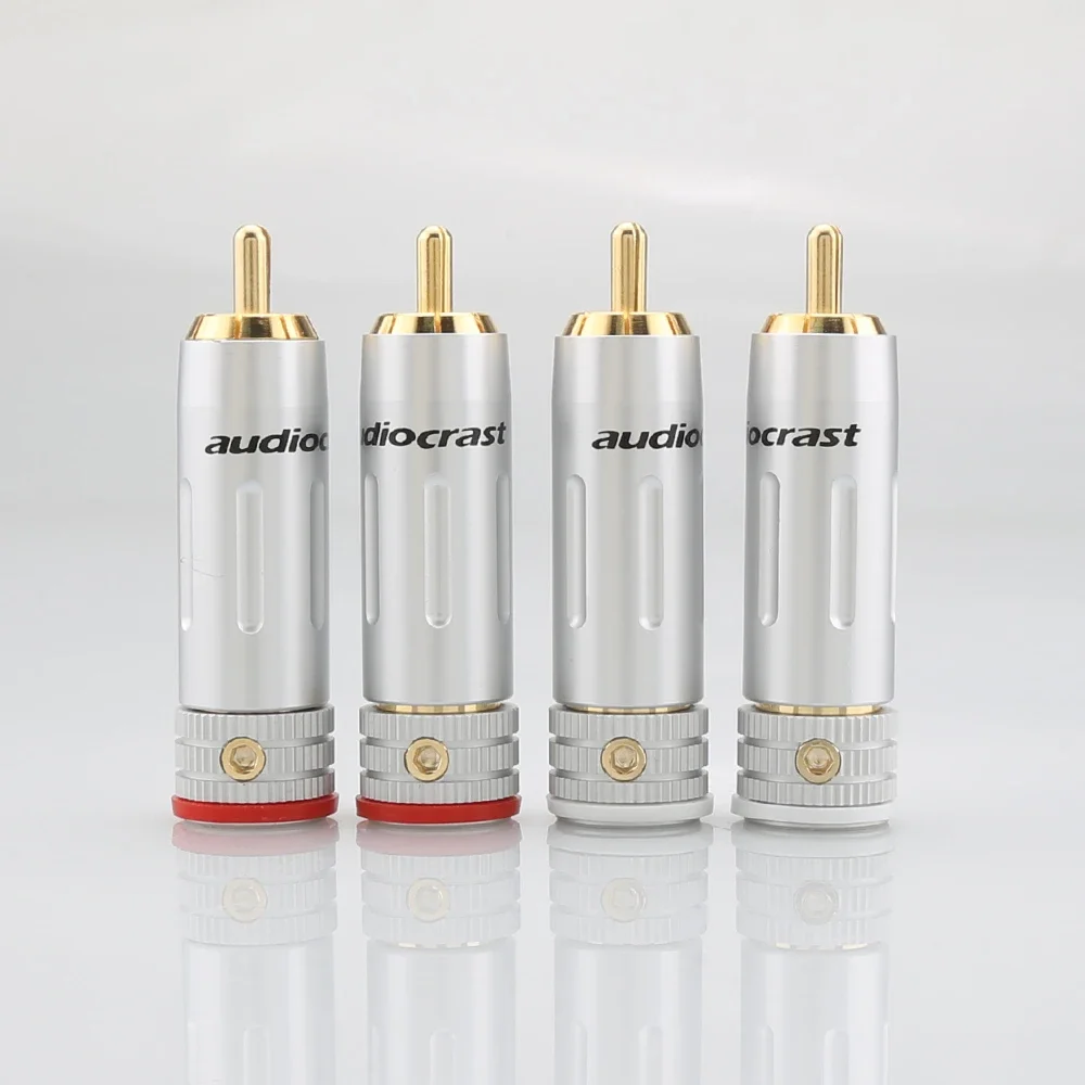 

4PCS HI-End Brass Gold Plated RCA Connector 9mm Audio Cable Plug DIY