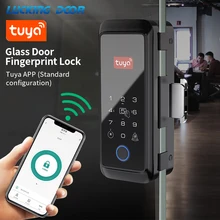 13.56Mhz RFID Tuya Smart Lock For Glass Door Wooden Door Biometric Fingerprint Lock Electronic Door Lock Digital Lock Drillfree