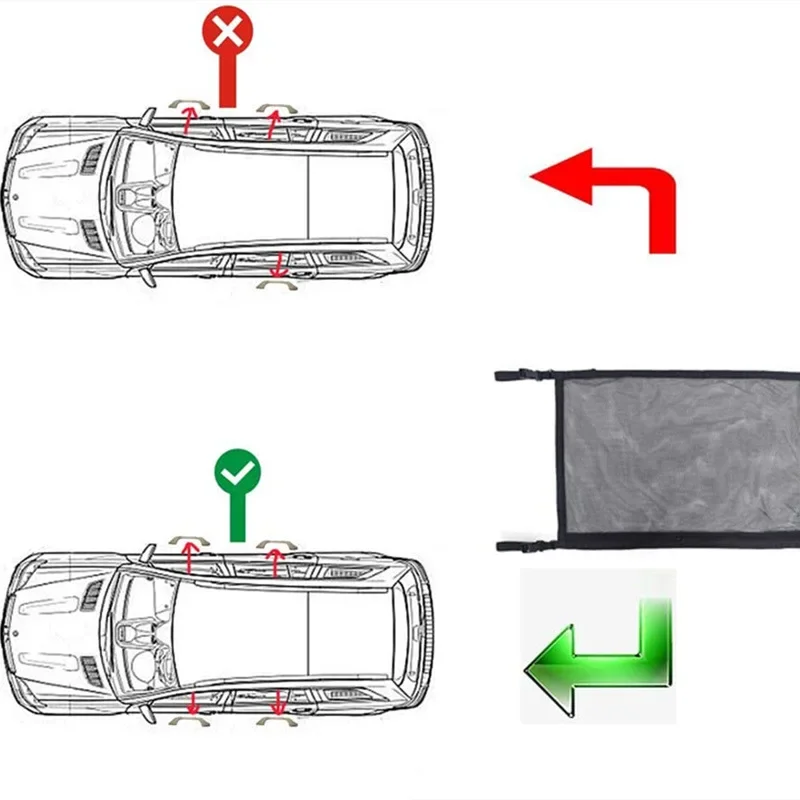 Car Storage Bag Roof Cargo Net SUV Ceiling Organizer