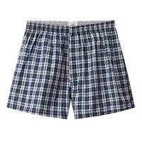 S-XL Hommes Coton Sous-Vêtements Boxer Shorts Casual Plaid artificiel astique Ceinture Bouton Hommes Boxer Sous-Vêtements Confortables Shorts pour La Maison 5