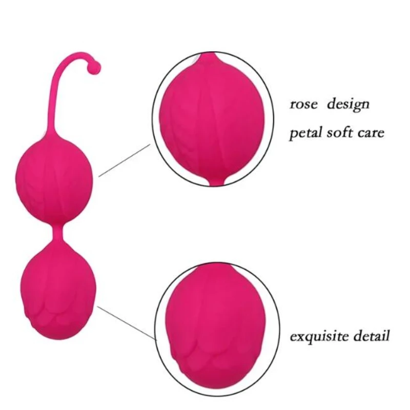 Vagina Balls Rose Shaped Silicone Double Head Adult Female Manual Vaginal Massager Orgasm Women G-point Stimulator Sex Toys