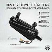 Batterie triangulaire pour vélo électrique 36V/48V, 12Ah 14Ah, batterie Li-ion pour vélo électrique avec sac étanche, chargeur et BMS de sécurité 1