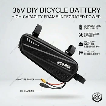 Batteria Triangolare per E-bike 36V/48V 12Ah 14Ah agli Ioni di Litio con Borsa Impermeabile, Caricabatterie e BMS di Sicurezza