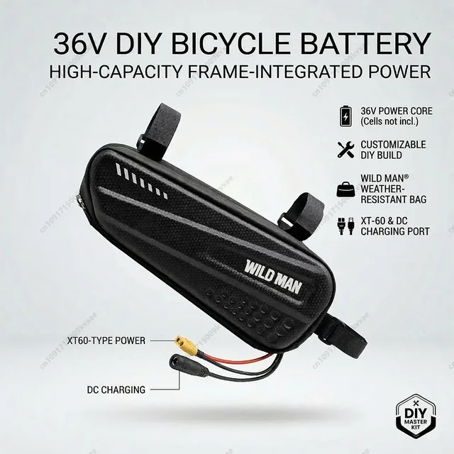 Batterie triangulaire pour vélo électrique 36V/48V, 12Ah 14Ah, batterie Li-ion pour vélo électrique avec sac étanche, chargeur et BMS de sécurité 1