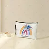 Custom Personalized Name Text Rainbow Makeup Bags Mistress Teacher's Gift Cute School Supplies Pencil Pouch Travel Toiletry Kits 5