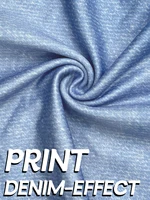 Plus Size Faux Denim Printed Leggings with Fake Distressed Detail Comfortable Soft and Fashionable Knit High Stretch Sports Pan - Image 5