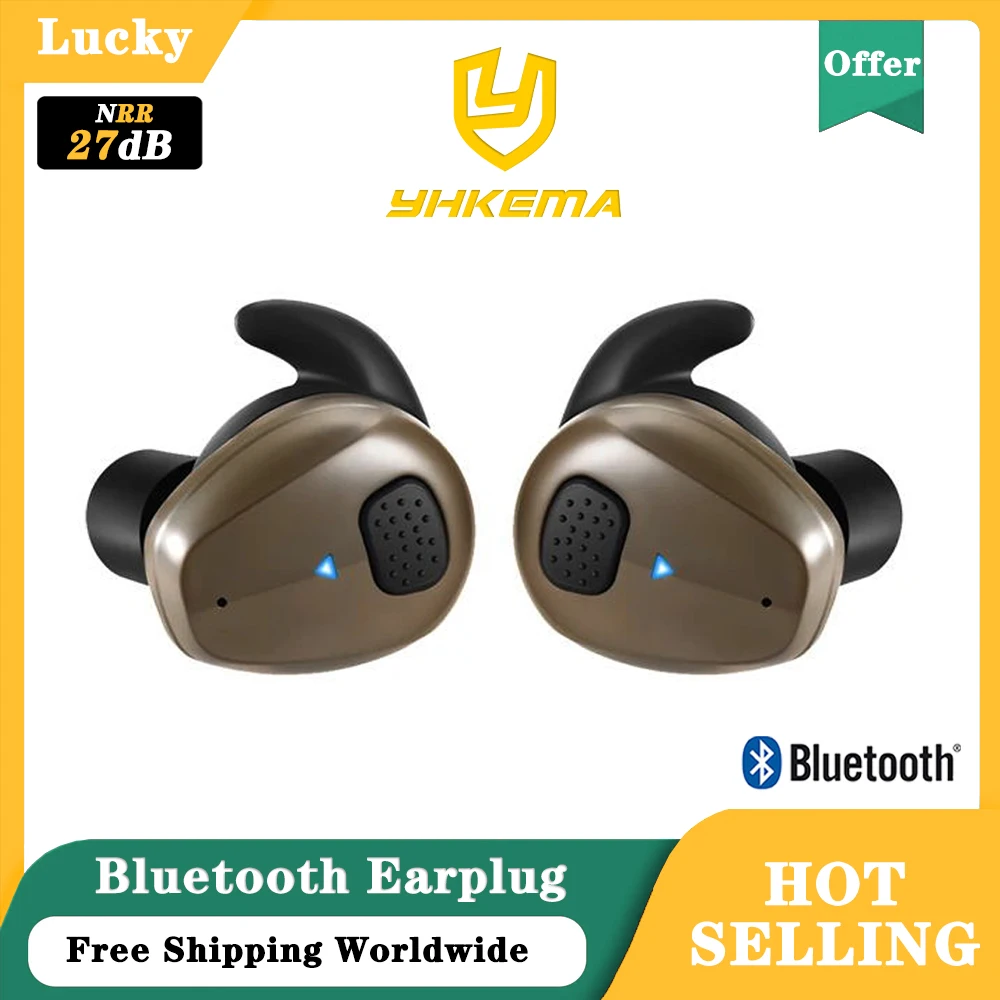YHKEMA EB10 Bluetooth Electronic Communication Noise Canceling Ear Hearing Protection Earbuds For Hunting Shooting、Manufacturing electronic earmuffs noise cancelling headphones