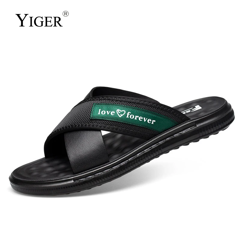 

YIGER Man Slippers men's trend 2022 new summer outdoor breathable mesh men's sandals latex soft bottom trend outer wear slippers