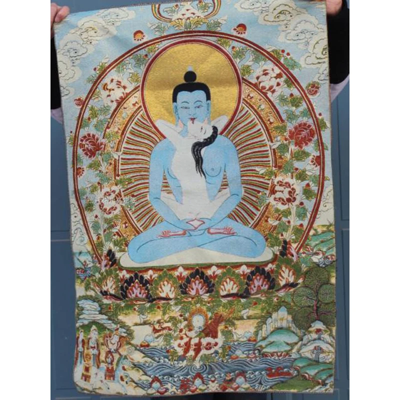 

Chinese collection the Thangka embroidery buddha diagram