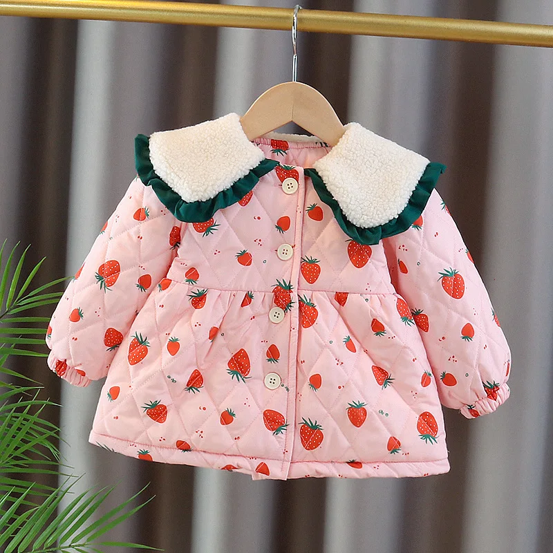 

Autumn Winter Kids Baby Girls Coats Jackets for Girls Clothing Print Thick Warm Outwears Infant Overcoats Toddler Clothes