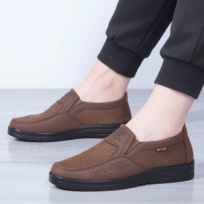 Summer Men's Breathable Loafers Mesh Man Casual Shoes Soft Lightweight Walking Driving Shoes Men's Flats Shoe Big Size 38-48 New 2