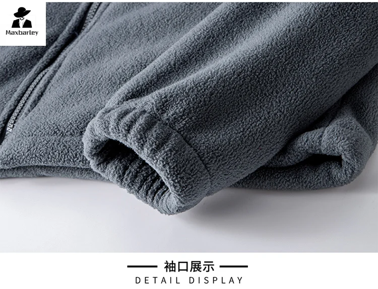 Fleece Jacket Men's Fleece-lined Thick Winter Casual High Collar Windproof Coat Plus Size Clothes Men's Fleece Warm Sweatshirt